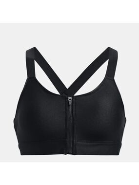 Under Armour Compression Continuum High Zip Black Cross-Back Sports Bra